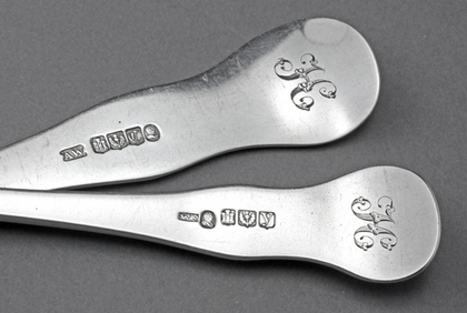Georgian Scottish Silver Basting and Tablespoon - Kings Pattern